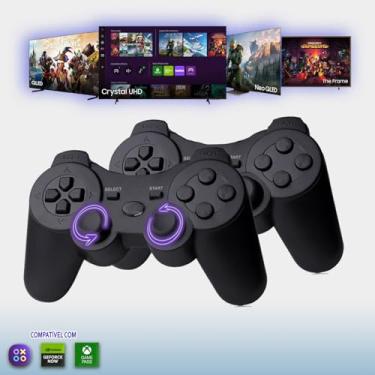 Imagem de KIT com 02 Controles Game Bluetooth para TV SAMSUNG PHILIPS TCL LG SONY compatível Tizen Game Hub Game Pass GeForce NOW WebOS Android TV Roku TV PC QLED 3em1 4K AU7700 Cu7700 DU7700