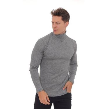 Imagem de Blusa Cacharrel Canelada Masculina Térmica Moda Inverno Frio - Wild, P