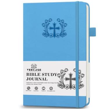 Imagem de YeeCASE Diário de estudo da Bíblia, diário de oração bíblica da igreja, caderno de escrituras de estudo para anotações, presentes religiosos baseados e materiais de estudo da Bíblia (azul)