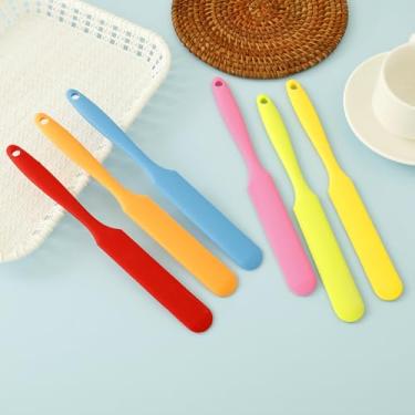 Imagem de DJAPWPX 18 espátulas de silicone com cabo longo resistente ao calor e espátula de silicone pequena antiaderente para frascos, garrafas e recipientes