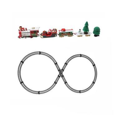 Imagem de Conjunto de trem de brinquedo Conjunto de trem de Natal Trilhos de tre