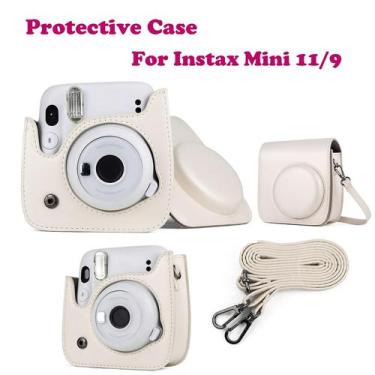 Imagem de Capa de câmera instantânea para instax mini 11/9 bolsa de couro capa d