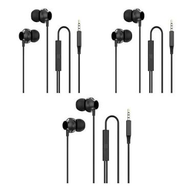 Imagem de Fones de ouvido Wired Earbuds, pacote com 3 unidades, isolamento de ru