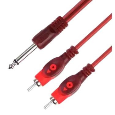 Imagem de Cabo 2 RCA + P10 Mono Vermelho Profissional 1,8m MXT