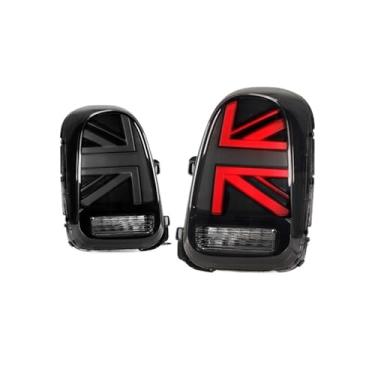 Imagem de 1 par de luzes traseiras LED compatíveis com BMW compatíveis com Mini Cooper Countryman F60 2017-2022 freio traseiro reverso piscas sequenciais luzes traseiras(2pcs black)