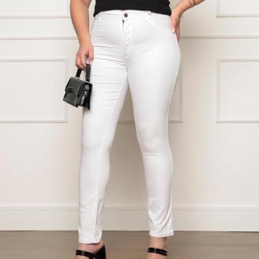 Imagem de Calça Feminina Jeans Skinny Plus Size Branca Premium-Feminino