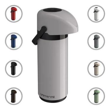 Imagem de Garrafa Térmica 1 Litro 1l Verona Unitermi Vidro Café Água COR MARFIM