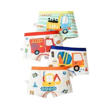 Imagem de Cuecas De Algodão Para Meninos Com Estampa De Carro, Shorts De Estampa