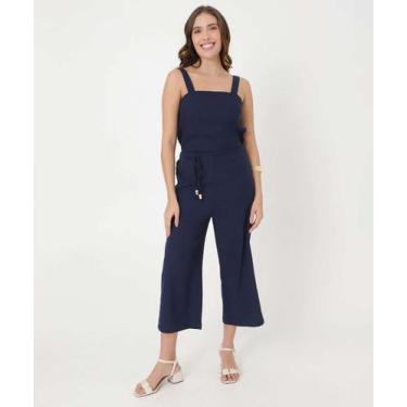 Imagem de Calça Pantacourt Feminina Marisa-49018, Azul, 42