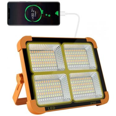Imagem de Lanterna Luz de Trabalho LED Solar Portátil Recarregável 100W 1000 Lúmens, COSYEASY D8, Amarelo