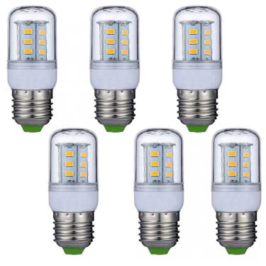 Imagem de Pacote com 6 Lâmpadas de Milho LED Lxcom Lighting 5W E26E27 Base Média Equivalente a 45 Watts 24 LEDs 5730 SMD Branco Quente 3000K 450LM