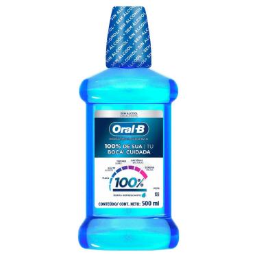Imagem de Enxaguante Bucal Sem Álcool Oral-B 100% De Sua Boca Cuidada com 500ml 500ml