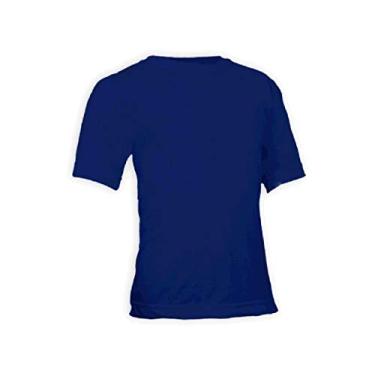 Imagem de Camiseta Lisa Algodão Colorida Juvenil Azul Marinho Tamanho 12