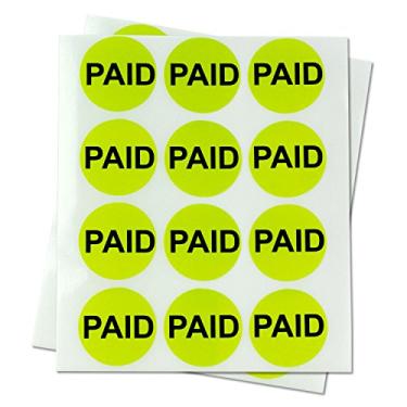 Imagem de Adesivos autoadesivos redondos com etiqueta de ponto de preço de varejo pago (verde/2,54 cm) - 300 etiquetas por pacote