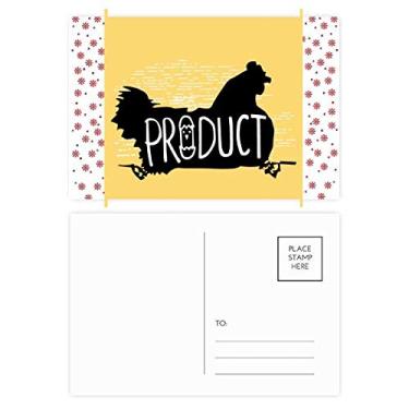 Imagem de Contorno de animal de galinha negra natural Natal flor celebração cartão postal cartão de bênção