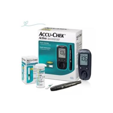 Imagem de Kit Aparelho Medidor De Glicemia-Diabetes Accu-Check Active - Roche