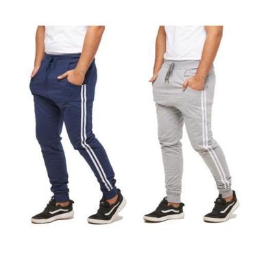Imagem de KIT 02 CALÇAS DE MOLETOM MASCULINA SARUEL SKINNY SPORT LUXO-cinzaclaro-cinzagrafite-PP-Masculino