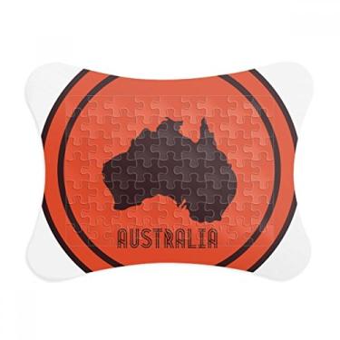 Imagem de Moldura de quebra-cabeça de ilustração com emblema do mapa da Austrália, enfeite de quebra-cabeça