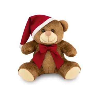 Imagem de Urso de Pelúcia Papai Noel 25cm Decoração Natal (Marrom)