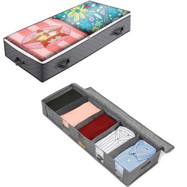 Imagem de Saco de armazenamento embaixo da cama de tamanho grande para roupas, sapatos, toalhas, recipientes de armazenamento de colcha fina transparente ideal para mudança de casa ou sacos de lavanderia, A