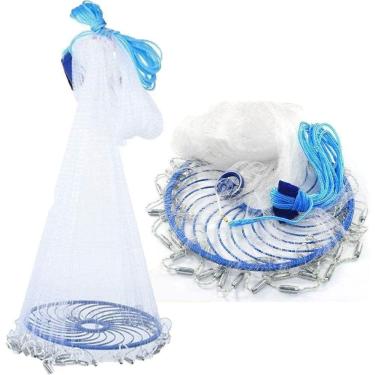 Imagem de Rede Pesca Tarrafa Chinesa Pescaria Disco Peixe 6 Metros Mar Malha Multifilamento