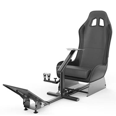 Imagem de cirearoa Suporte de roda de corrida com assento para cadeira de jogos, cockpit para todas as plataformas Logitech G923 | G29 | G920 | Thrustmaster | Fanatec Wheels | Xbox One, PS4, PC (preto/cinza)