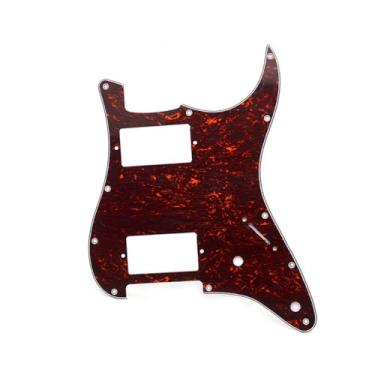 Imagem de ROZILO 11 Buracos Guitarra Strat Pickguard HH Humbucker para Fender Padrão Stratocaster Estilo Moderno Tartaruga Vermelha
