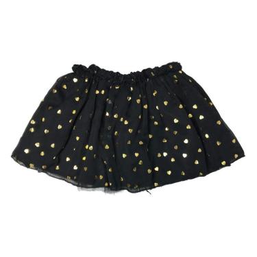 Imagem de Saia Tutu Coração Dourado - Preta-Feminino