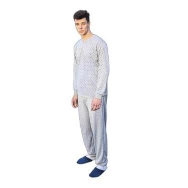Imagem de Pijama Inverno Moletom Cia da Malha Mescla Cor:Mescla;Tamanho:G-Masculino