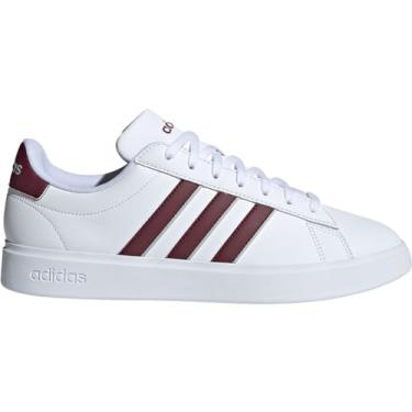Imagem de adidas Tênis masculino Grand Court Cloudfoam Comfort, Branco/vermelho sombra/cinza, 43