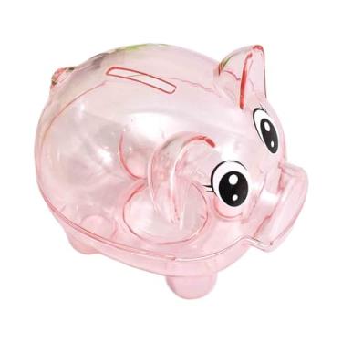 Imagem de IEUDNS Cofrinho animal banco de dinheiro pote de poupança de dinheiro presente decorativo do festival, ornamento caixa de poupança de dinheiro estatueta de, ROSA