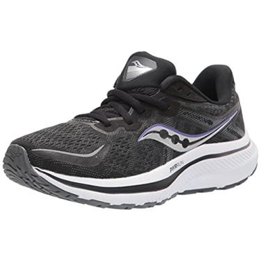 Imagem de Saucony Tênis de corrida feminino Omni 20, Preto/branco, 5 Wide