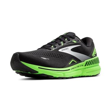 Imagem de Brooks Tênis de corrida masculino Adrenaline GTS 23 Supportive, Preto/verde/branco., 39
