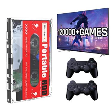 Imagem de Kinhank Disco rígido externo portátil 2T HDD integrado com mais de 120.000 jogos, sistema Batocera 33 compatível com mais de 70 emuladores clássicos, suporte para Windows/laptop/PC/Mac, 2 controles