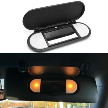 Imagem de Abodvu Compatível com Mini Cooper Sun Visor Vanity Mirror Cover 2015-2022, capa de espelho iluminada para viseira frontal de substituição F55/56/60 para esquerda/direita, 1 peça de viseira de sol,