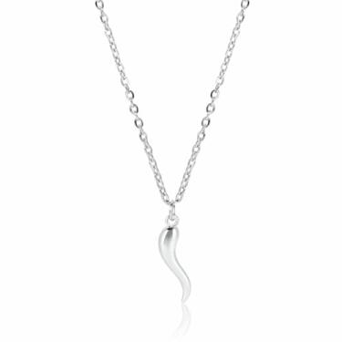 Imagem de Colar com pingente de chifre italiano, amuleto da sorte, banhado a ouro, prata, vintage, talismã, proteção Cornciello, colar espiral em forma de pimenta, para homens e mulheres, minimalista,