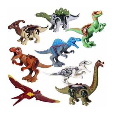 Imagem de Blocos De Montar Jurássico Brontossauro Kit 8 Dinossauros
