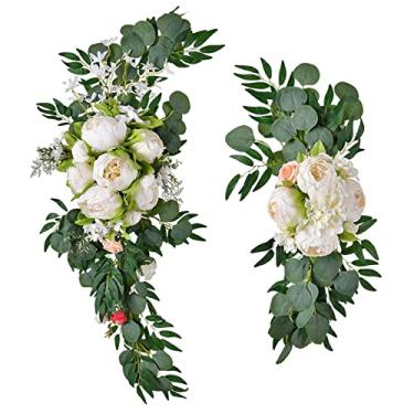 Imagem de menolana Arranjo Floral Pendurado para Decoração de Casamento - Flores Naturais e Elegantes, Branco