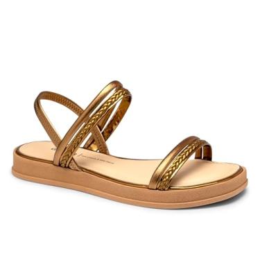 Imagem de Dakota, SANDÁLIA PAPETE FEMININA DAKOTA Y8441 FLATFORM METALIZADA Cor:Bronze;Tamanho:34