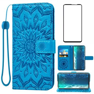 Imagem de Asuwish Capa de telefone para Motorola Moto Edge 5G 2020 Capa carteira com protetor de tela de vidro temperado e couro de girassol fina com suporte para cartão acessórios MotoEdge G5 feminino