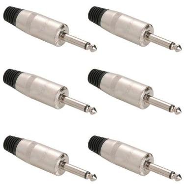 Imagem de Kit 6 Conector P10 Mono Blindado Nys225s Rean By Neutrik