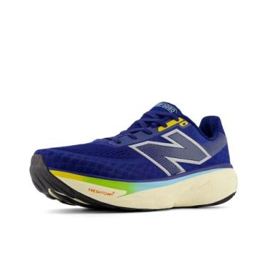 Imagem de New Balance Fresh Foam X 1080 V14 Tênis de corrida masculino, Inkwell/prata metálico/gengibre limão, 7.5 Wide