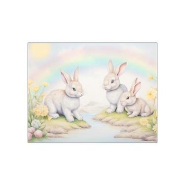 Imagem de Fundo Fotográfico 1,55 X 1,20 - Páscoa Jardim de Coelhos Ilustrado 080