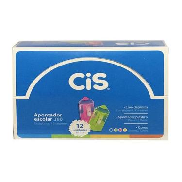 Imagem de Caixa De 12 Unidades Apontador Escolar Com Depósito Cis