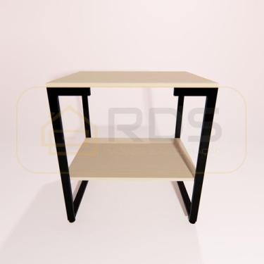 Imagem de Mesa de Cabeceira Estilo Industrial MDP Metal Preto - RDS Metalúrgica,