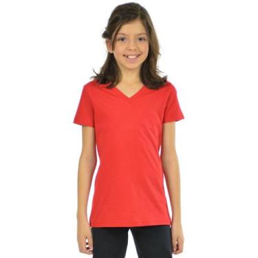 Imagem de Blusa Algodão Decote V Infantil Feminina Fenomenal, Vermelho, 14