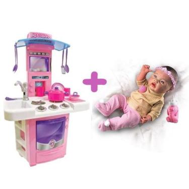 Imagem de Cozinha Mais Boneca Para Brincar Divertidos Kit Faz De Conta - Big Sta