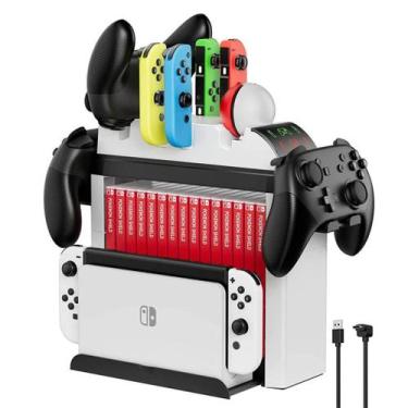 Imagem de Suporte Multifuncional Carregador Joy-Con Poke Ball Controle Jogos Com