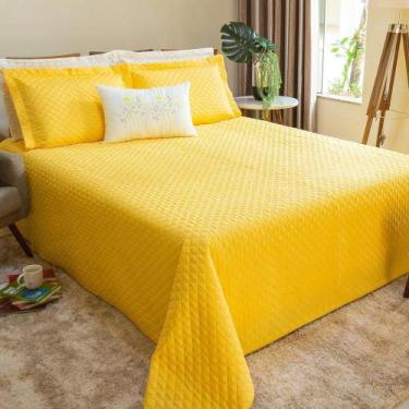Imagem de Cobre Leito Casal Perola 5 Peças Amarelo - Lux Enxovais, Amarelo, Casa