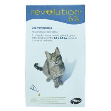 Imagem de Revolution Zoetis 6% 0.75ml para Gatos 2,6Kg a 7,5Kg - 3 bisnagas - Zo